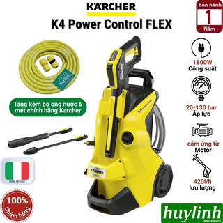 Máy rửa xe cao áp Karcher K4 Power Control FLEX - Dây cao áp mẫu mới 2026 - Motor cảm ứng từ - Hàng chính hãng