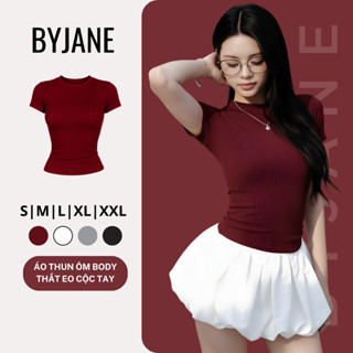 Áo Thun Nữ Thắt Eo Ôm Body BYJANE chất cotton trơn co dãn 4 chiều Women (Từ 39kg-65kg) BYJANE - 315