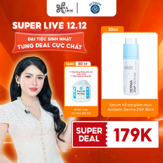   SPD VHL x Actidem  Serum hỗ trợ giảm mụn Actidem Derma ZNP 30ml + Tặng khăn mặt 80 tờ 