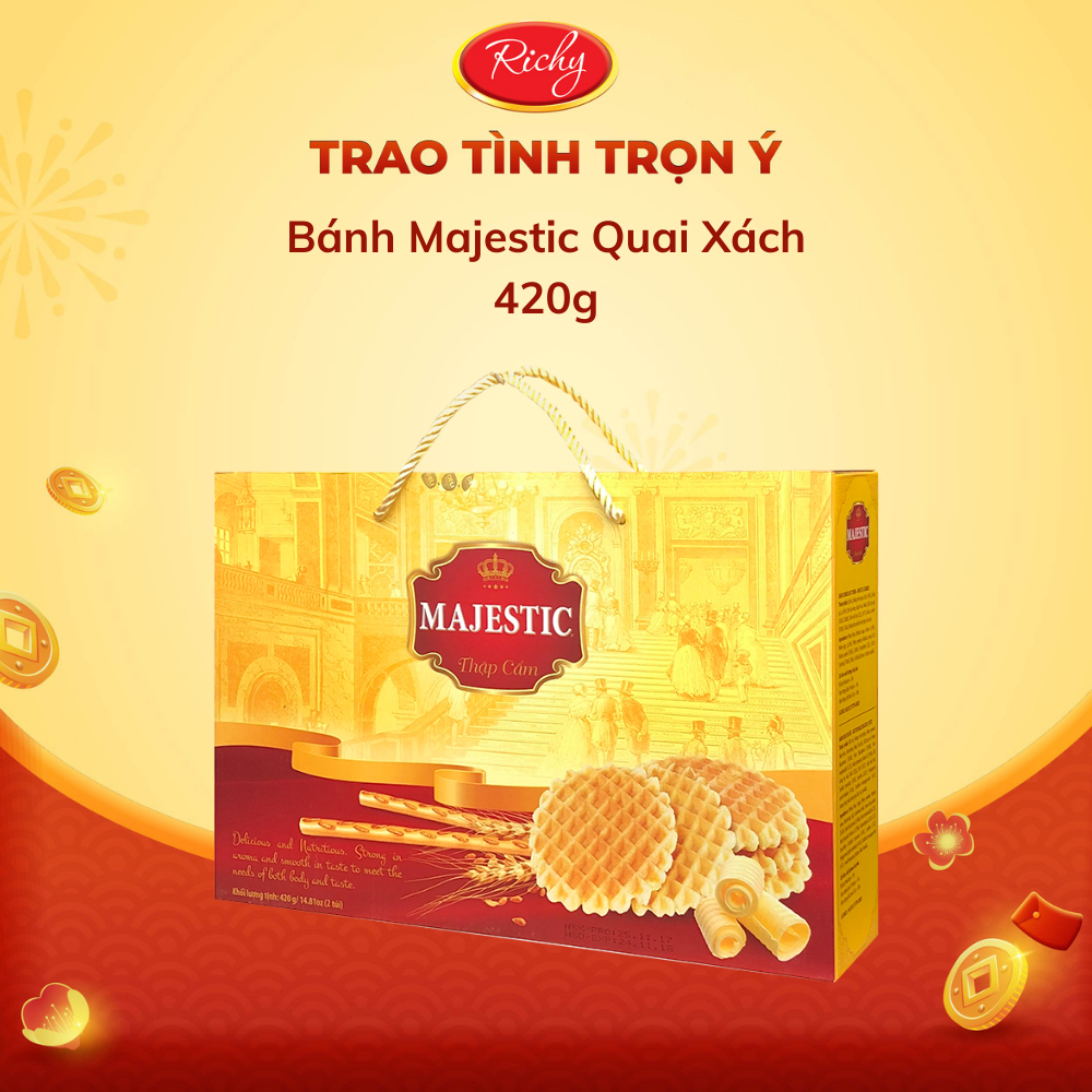 [TẾT 2026] Bánh Richy Majestic Quai Xách 420g Hộp Giấy