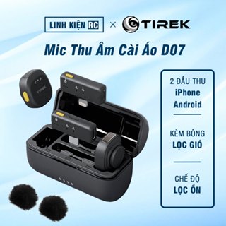  Mic Thu Âm Không Dây Cho Điện Thoại Tirek D07 - Bộ 2 Mic - Micro Cài Áo Quay Video Livestream Chuyên Nghiệp 