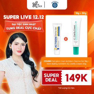   SPD VHL x Actidem  COMBO Gel giảm mụn Actidem Derma Gel 18g + Kem dưỡng Actidem AC Clarify Cream 50g 