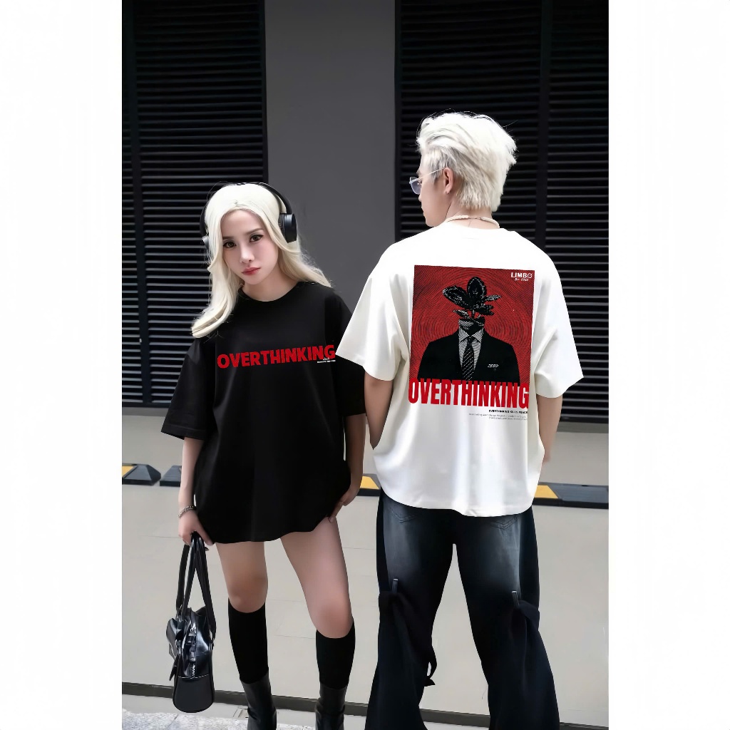 Áo thun “OVERTHINKING” Form Oversize Unisex Cotton 250GSM LIMBO STUDIO