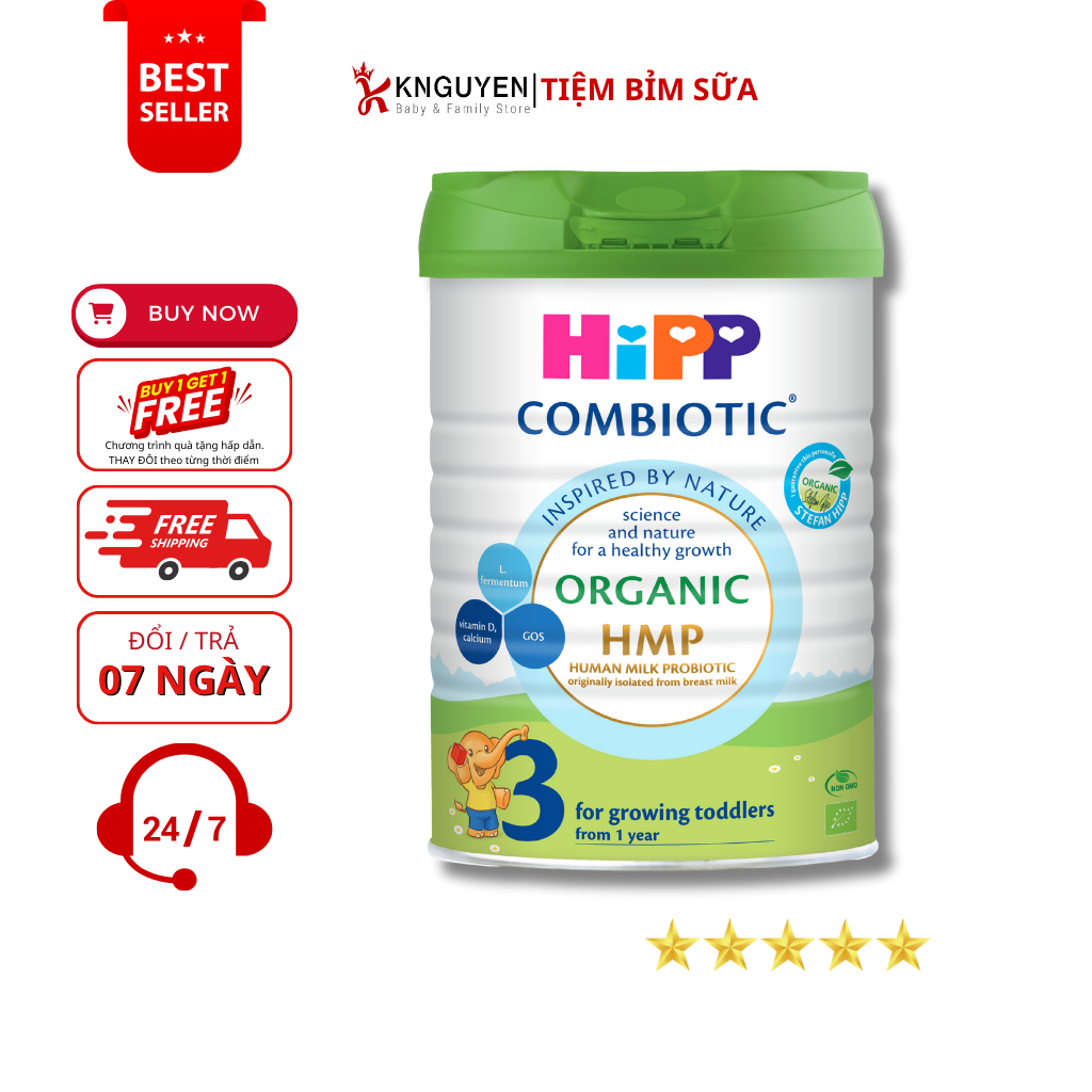 Sữa bột công thức HiPP 2 Organic Combiotic 800g bổ sung DHA trực tiếp dành cho trẻ nhỏ