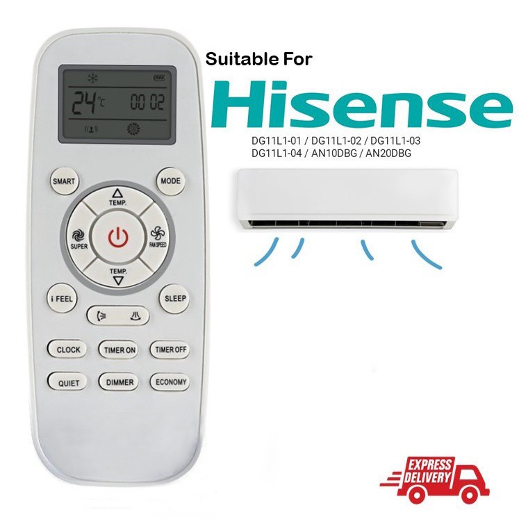 Điều Khiển Máy Lạnh điều hòa HISENSE DG11L1-01 DG11L1-02 DG11L1-03 DG11L1-04 AN10DBG