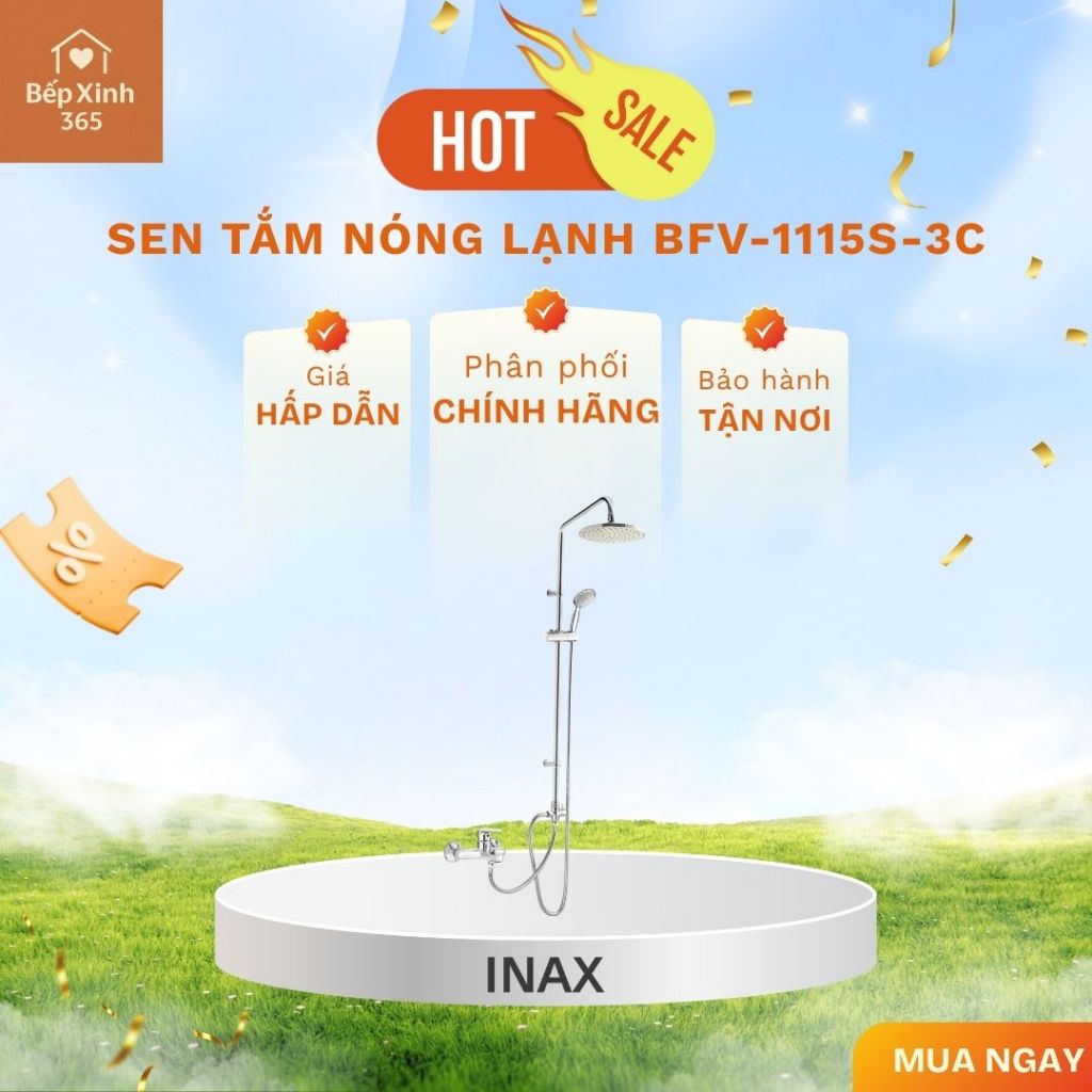 Sen tắm INAX nóng lạnh BFV-1115S-3C - Thiết Kế Tối Giản, Dễ Sử Dụng