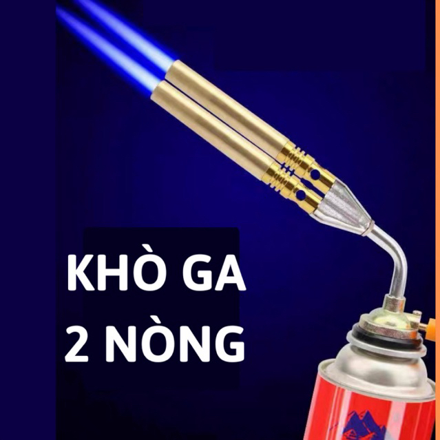 Đèn khò ga mini ống đôi,đầu khò ga 2 nòng,đèn khò gas,đầu khò gas,khò ga cầm tay,khò ga đồng,khò lửa