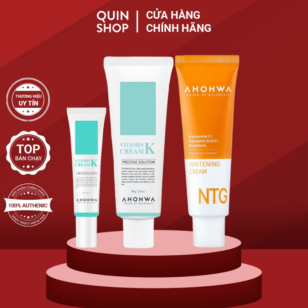 [HÀNG CÔNG TY] Kem Dưỡng Sáng, Làm Dịu Da Ahohwa Whitening Cream NTG, Prestige Solution Vitamin K Cr