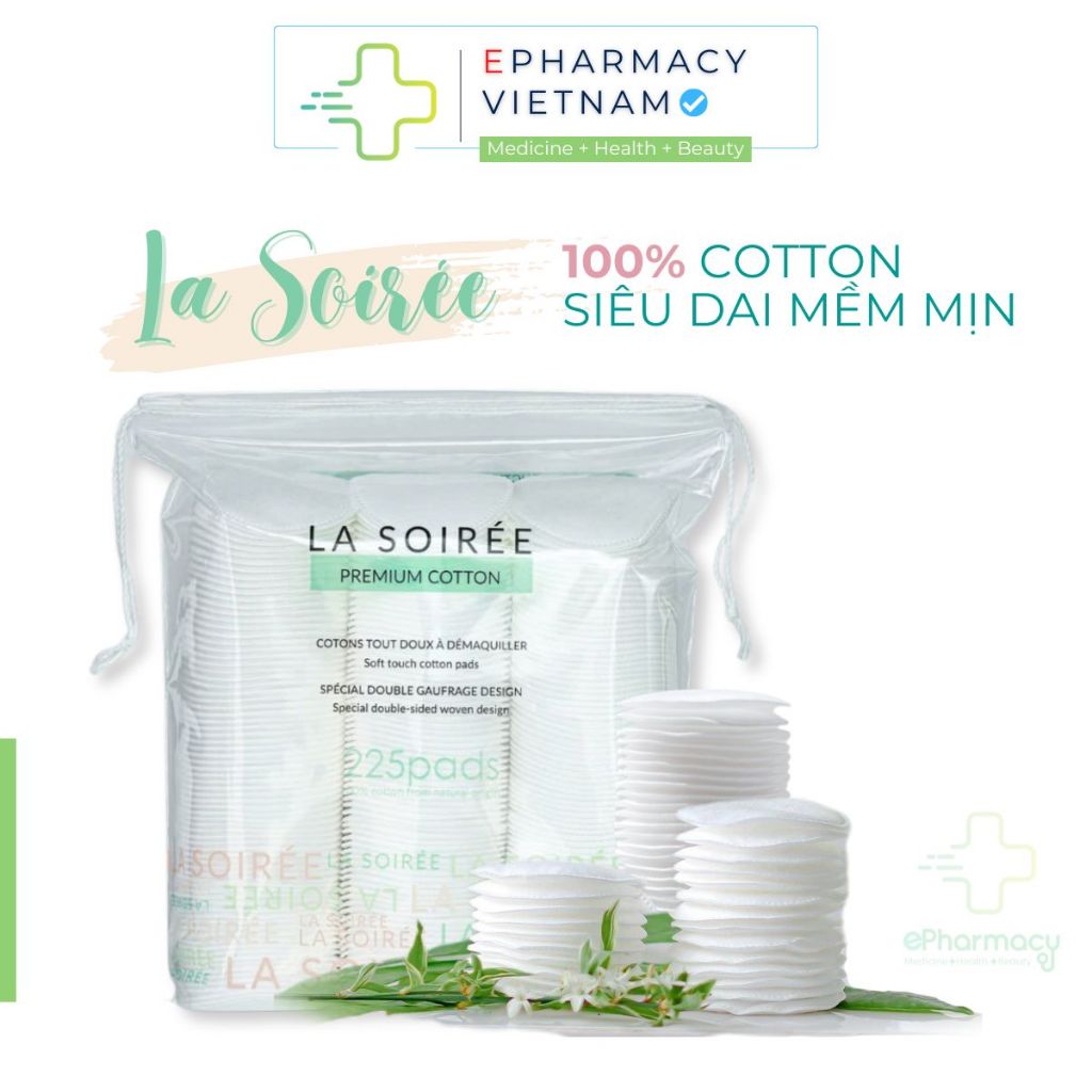  Bông Tẩy Trang LA SOIREE Cotton Tự Nhiên Siêu Dai & Mềm Mịn 