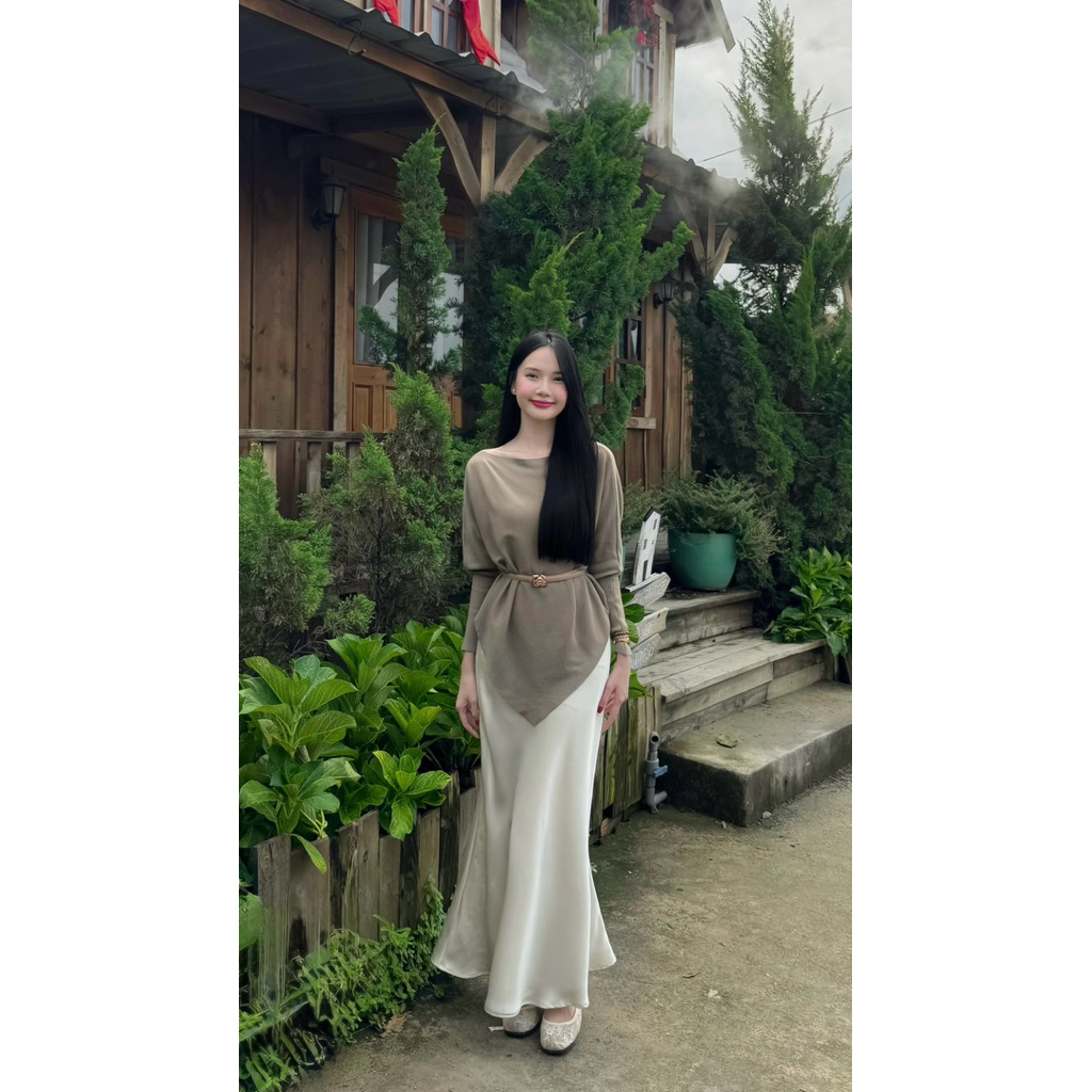 HAPPY LINEN | Áo Len H09 Chân Váy Lụa