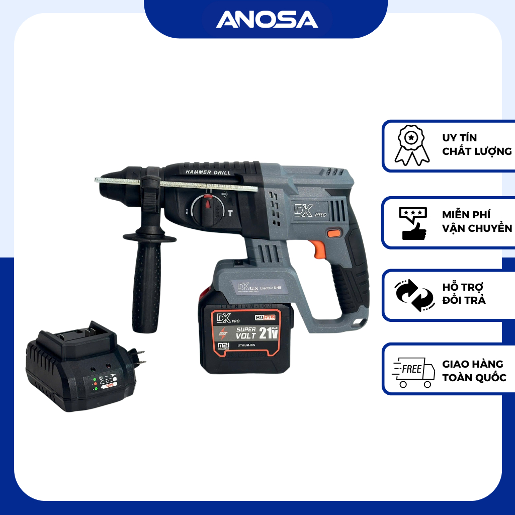 Máy Khoan Bê Tông Pin DKPRO TR2-26 Động Cơ Lõi Đồng Chân Pin Phổ Thông