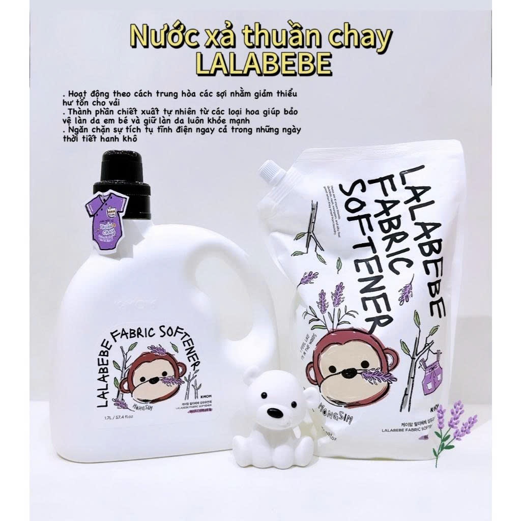 Nước GIẶT - xả vải sơ sinh K-MOM / LALAPOPO LALABEBE Hàn Quốc