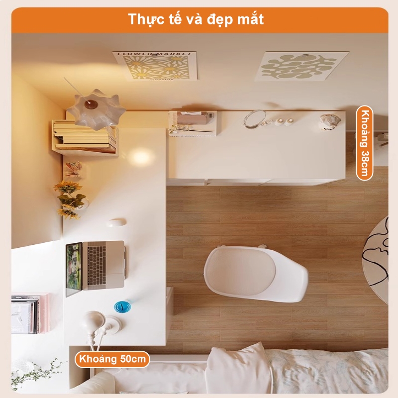 ALVIN Bàn làm việc Có tủ thích hợp cho căn hộ nhỏ Có thể kết hợp tự do | BigBuy360 - bigbuy360.vn