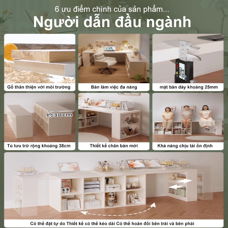 ALVIN Bàn làm việc Có tủ thích hợp cho căn hộ nhỏ Có thể kết hợp tự do | BigBuy360 - bigbuy360.vn