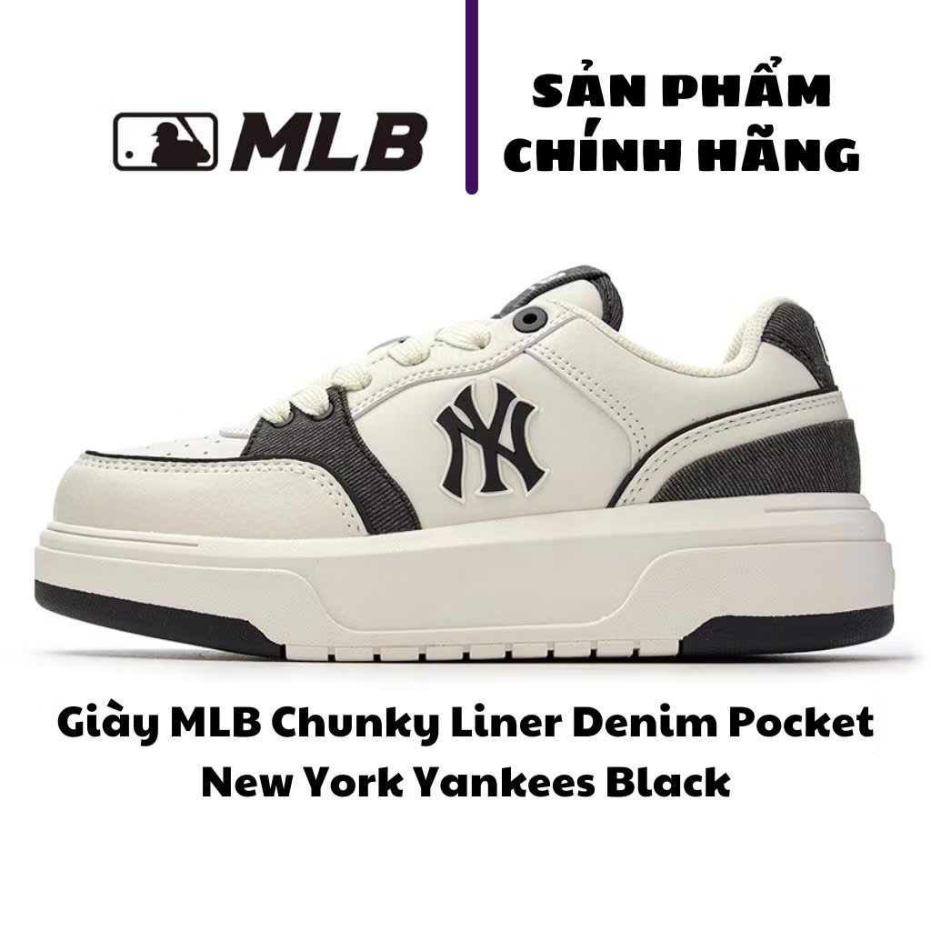 [Chính Hãng] Giày_MLB Chunky Liner Denim Poket Mẫu Mới CHo Nam Nữ