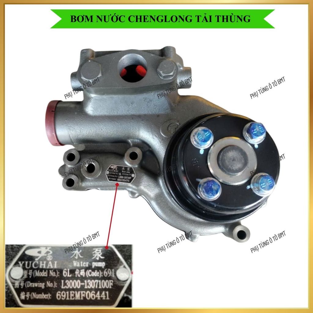 Bơm Nước Làm Mát Cheng Long 310, 340, Tải. Mã L3000-1307100. Hàng Chính Hãng