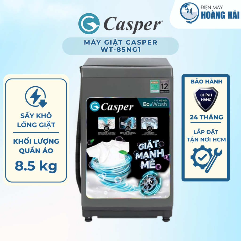 WT-85NG1 | Máy giặt Casper 8.5 kg WT-85NG1 - Hàng chính hãng