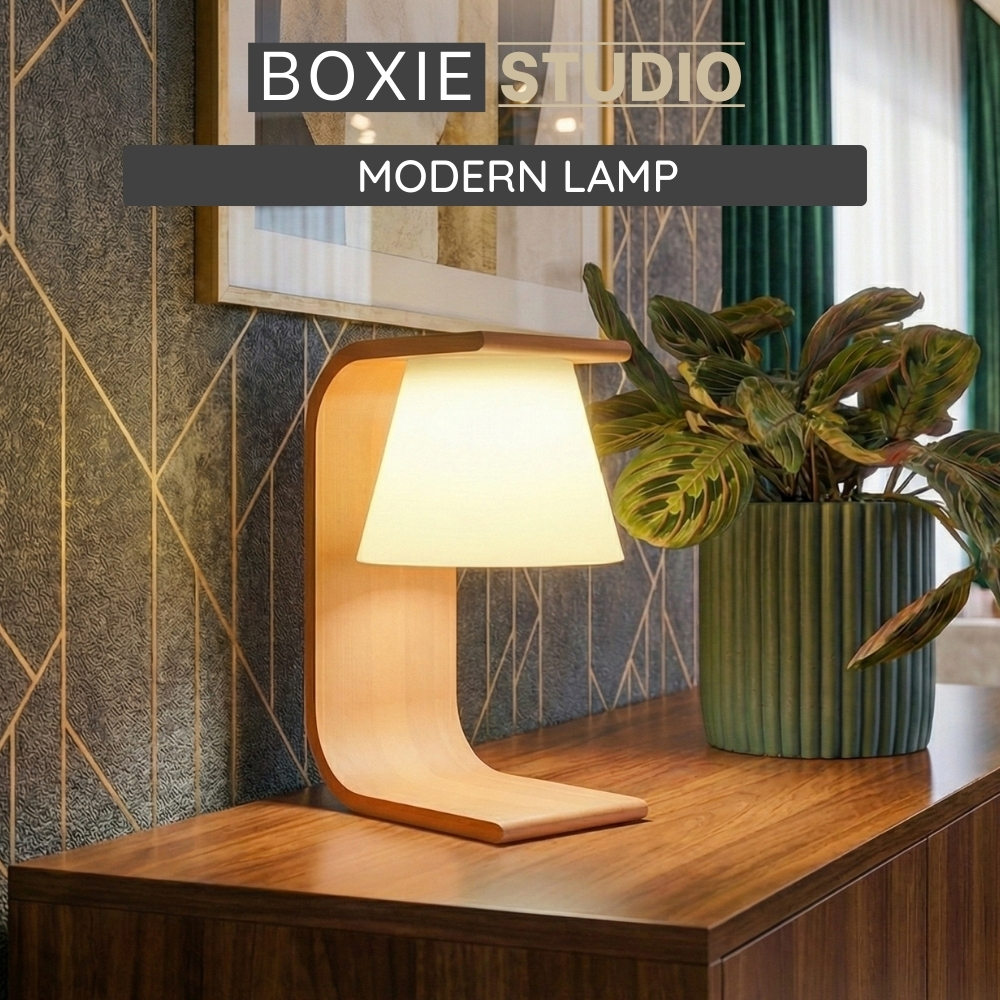 Đèn Decor Modern Curve - Đèn Bàn Minimalist C-Shape - Đèn Decor Góc Setup - Boxie Studio