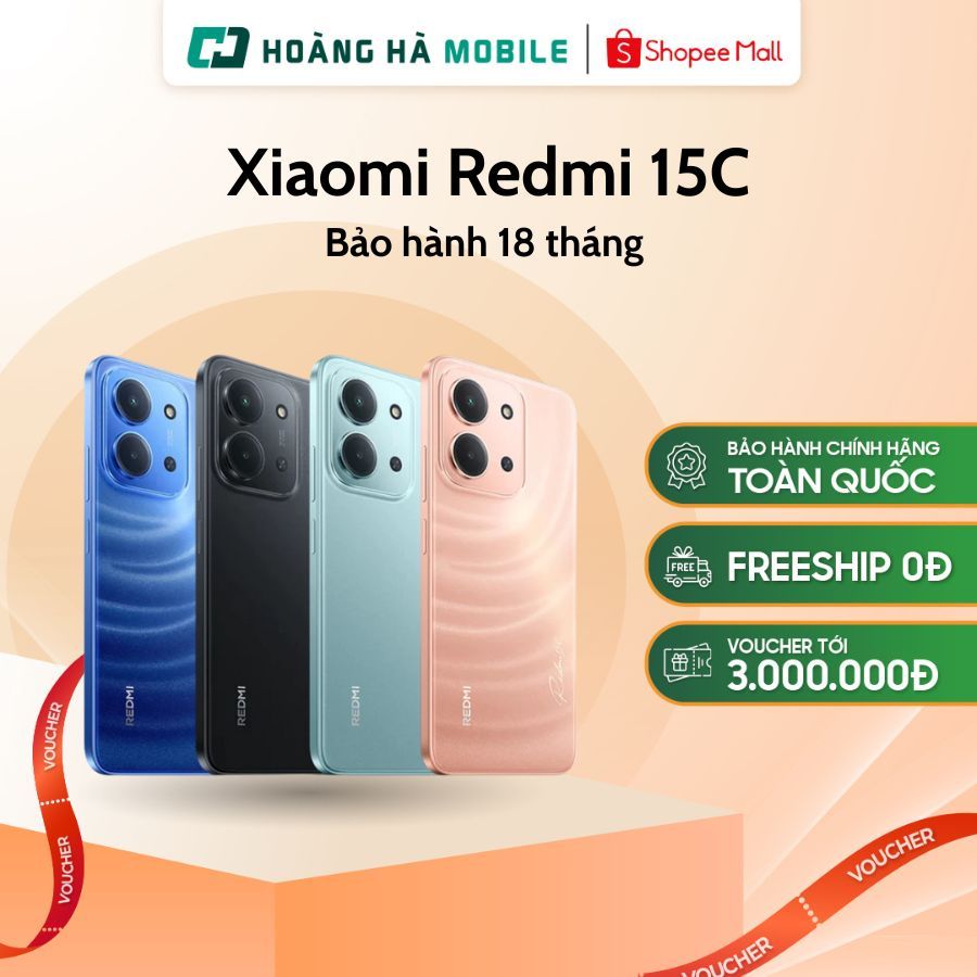 Điện thoại di động Redmi 15C 4GB/128GB Hỗ trợ NFC - Chính hãng (Nguyên Seal Chưa Active) | BigBuy360 - bigbuy360.vn