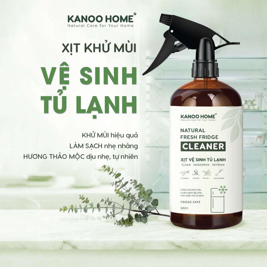 Xịt vệ sinh tủ lạnh đa năng Kanoo Home - Giúp khử mùi, làm sạch nhanh chóng. Hương thảo mộc dịu nhẹ