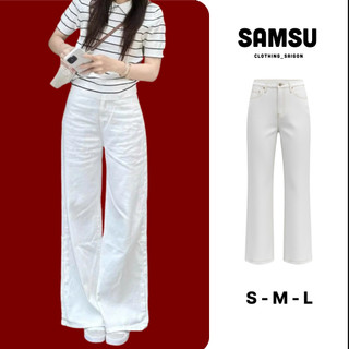    ĐỌC KỸ MÔ TẢ   Quần jean TRẮNG ỐNG LOE form rộng dài chùm phủ chân Hàn Quốc OLDSCHOOL Q7767 Samsu.clothing_Saigon 