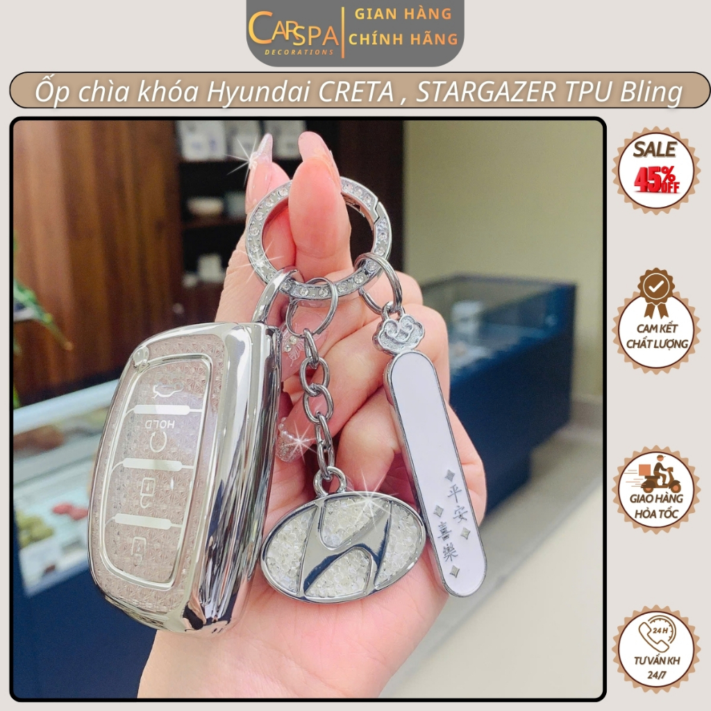 Bọc Chìa Khóa Hyundai CRETA, STARZAGER 4 Nút Bấm TPU Blink Blink - Ốp Chìa Khóa Ô Tô Hyundai Creta 4