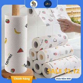  Cuộn Khăn Lau Bếp 20 Cm Thấm Nước Thấm Dầu Mỡ Có Thể Giặt Được Khăn Giấy Lau Đa Năng