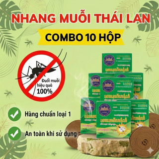  Combo 10 hộp nhang muỗi khoanh tròn Thái Lan hàng loại 1 hương đuổi muỗi phạm vi rộng an toàn sử dụng  1 hộp 10 khoanh  