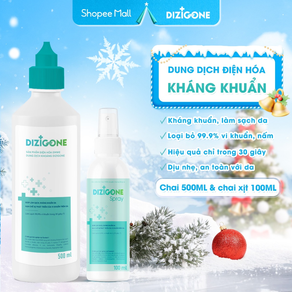 [COMBO] Dung dịch kháng khuẩn DIZIGONE 500ml & Xịt kháng khuẩn DIZIGONE 100ml - Phòng bệnh & chăm só