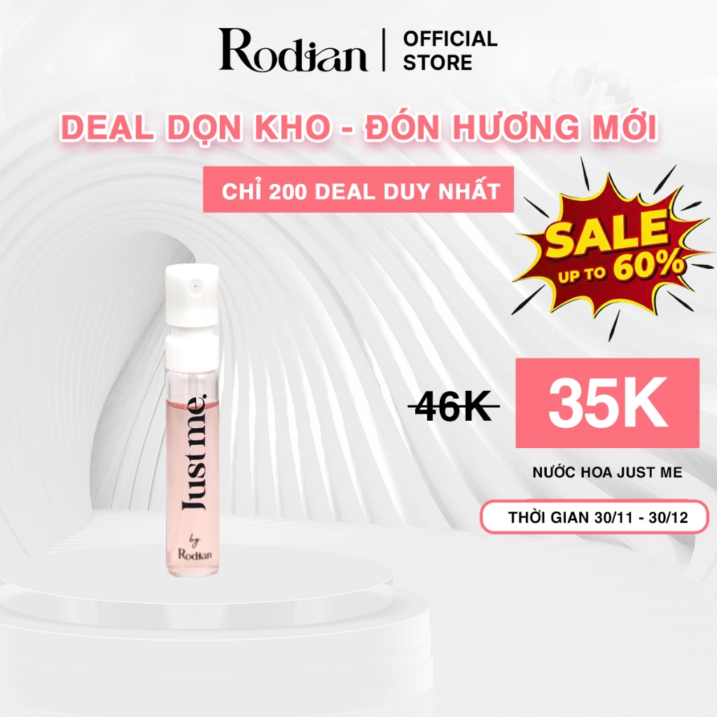Nước Hoa Rodian 1,5 ml mùi hương IUST ME,Hương Ngọt Ngào, Sang Trọng Giữ Hương Lâu