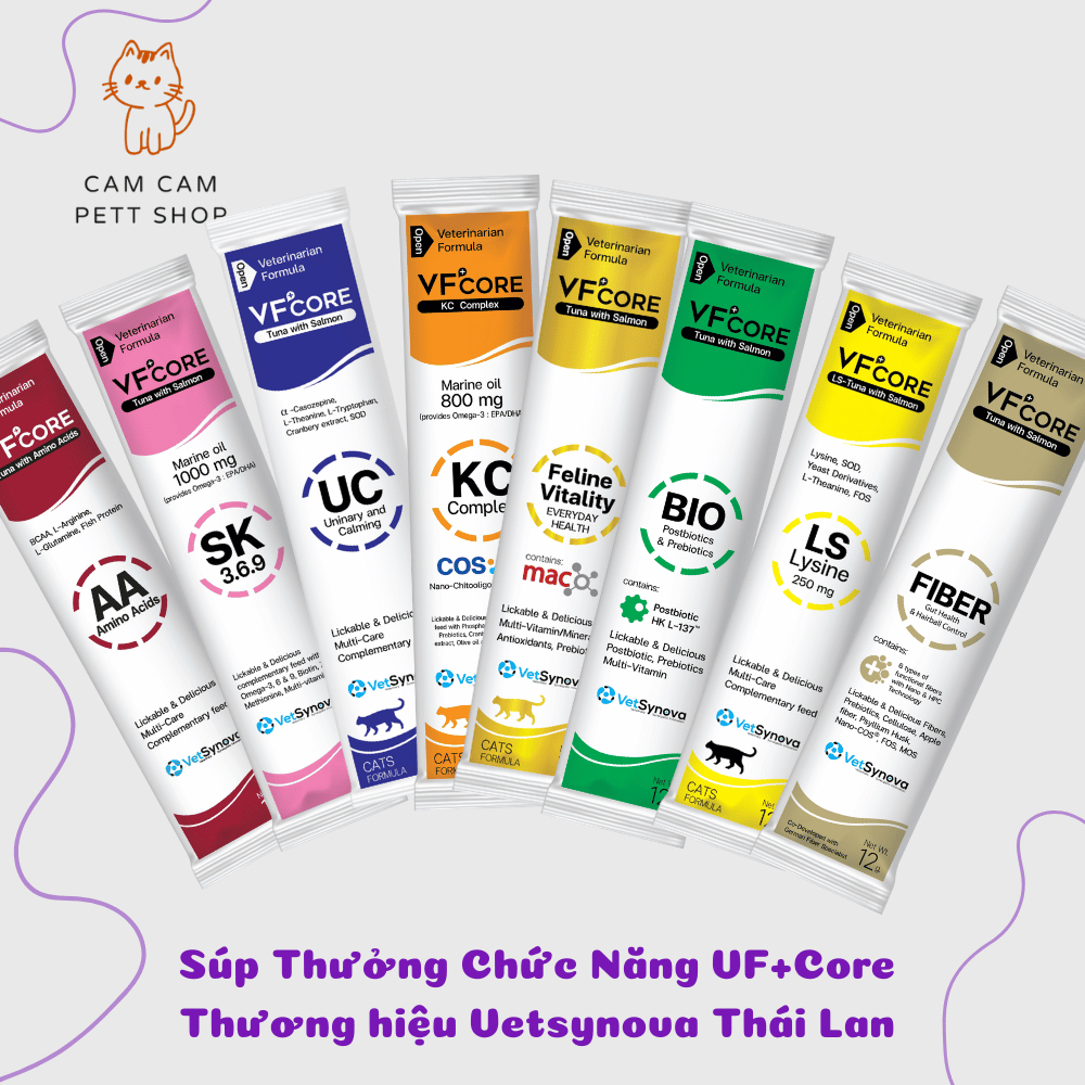 [Hộp 30 thanh] Súp thưởng bổ sung cho chó/mèo VF Core Thái Lan