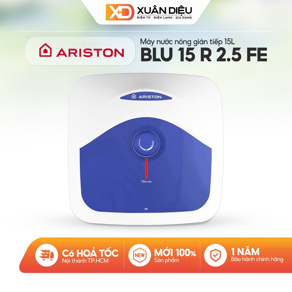 BLU 15 R 2.5 FE - Máy Nước Nóng Gián Tiếp ARISTON 15L BLU 15R 2.5FE