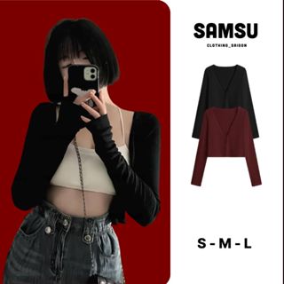   DEAL MỞ BÁN  Áo Khoác Cardigan Basic Hàn Quốc Dáng Ngắn Ôm Body Thun Cotton Nhiều Màu Nữ Tính Samsu.clothing_Saigon 