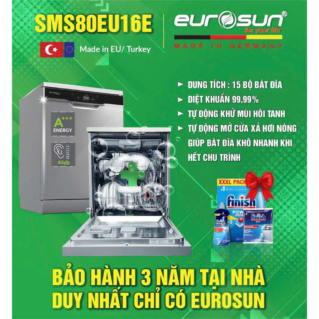 Máy rửa bát Eurosun SMS80EU16E 15 bộ