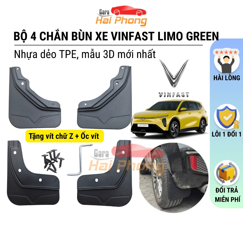 Bộ 4 Tấm Chắn Bùn Bánh Xe VinFast Limo Green