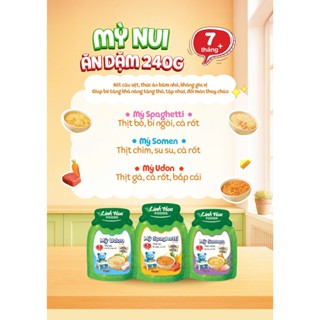 Mì somen Thịt chim, Mì udon Thịt gà, Mì spaghetti Thịt bò 240g Linh Hoa Foods 7m+ Ăn liền