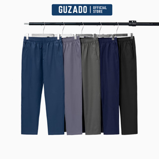 Quần Dài Nam GUZADO Chất Vải Gió Thể Thao Cao Cấp Khỏe Khoắn,Cạp Chun,Vận Động Thoải Mái GDC01.