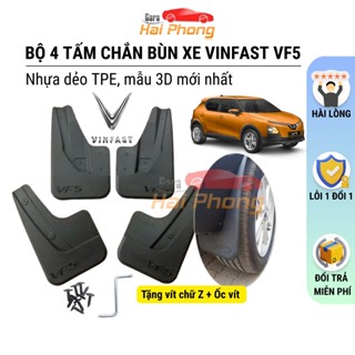 Bộ 4 Tấm Chắn Bùn Bánh Xe Vinfast VF5 / Herio Green - Tặng Kèm Ốc Bắt, Hạn Chế Bùn Đất Bắn Lên Xe Mẫu 3D Mới Nhất