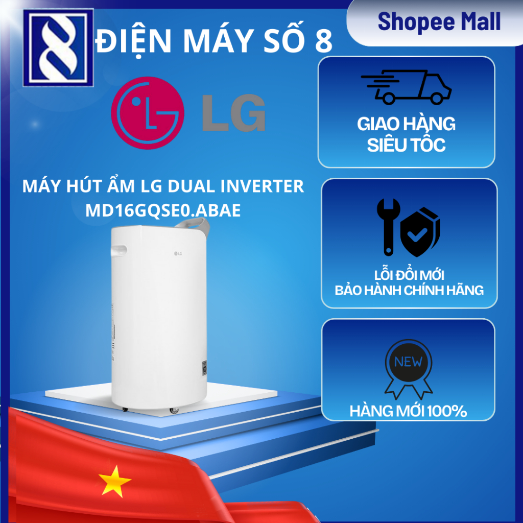 Điện Máy Số 8 | MD16GQSE0.ABAE | Máy hút ẩm LG Dual Inverter MD16GQSE0.ABAE - Chính Hãng