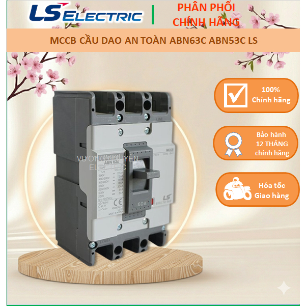 APTOMAT Át Tô Mát MCCB LS ABN63c 60A 50A 40A 30A 20A 15A 3P 18kA