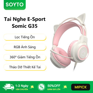  SOYTO G35 Tai Nghe Gaming Có Dây Loa 40mm Đèn RGB Mic Tháo Rời Chống Ồn Đa Nền Tảng 