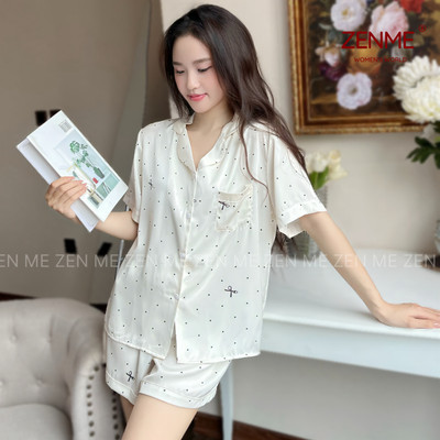 [DEAL  MỞ BÁN] Đồ Ngủ Cộc Đùi ZENME form rộng họa tiết dễ thương PJC0325-1