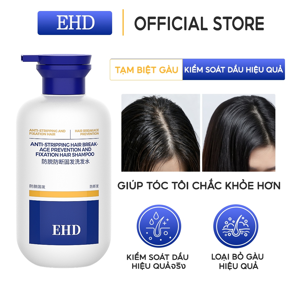 Dầu gội tăng phồng, EHD, dành cho tóc mảnh, với Glycerin và chiết xuất thảo dược, giúp tăng cường cơ