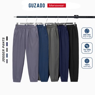   TẶNG TẤT  Quần Jogger Nam GUZADO Vải Gió Mềm Chống Nhăn Cạp Chun Thoải Mái Basic Trẻ Trung GDC02 