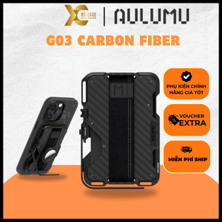 Ví Aulumu G03 Sợi Carbon Đựng Thẻ| CCCD Tích Hợp Giá Đỡ Chống Quét Trộm Cao Cấp Chính Hãng cho iP