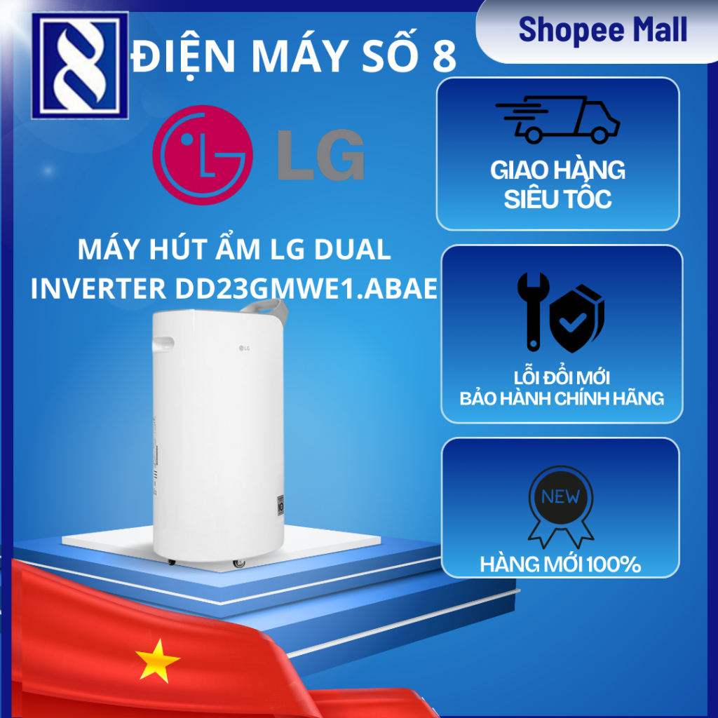 Điện Máy Số 8 | DD23GMWE1.ABAE | Máy hút ẩm LG Dual Inverter DD23GMWE1.ABAE - Chính Hãng