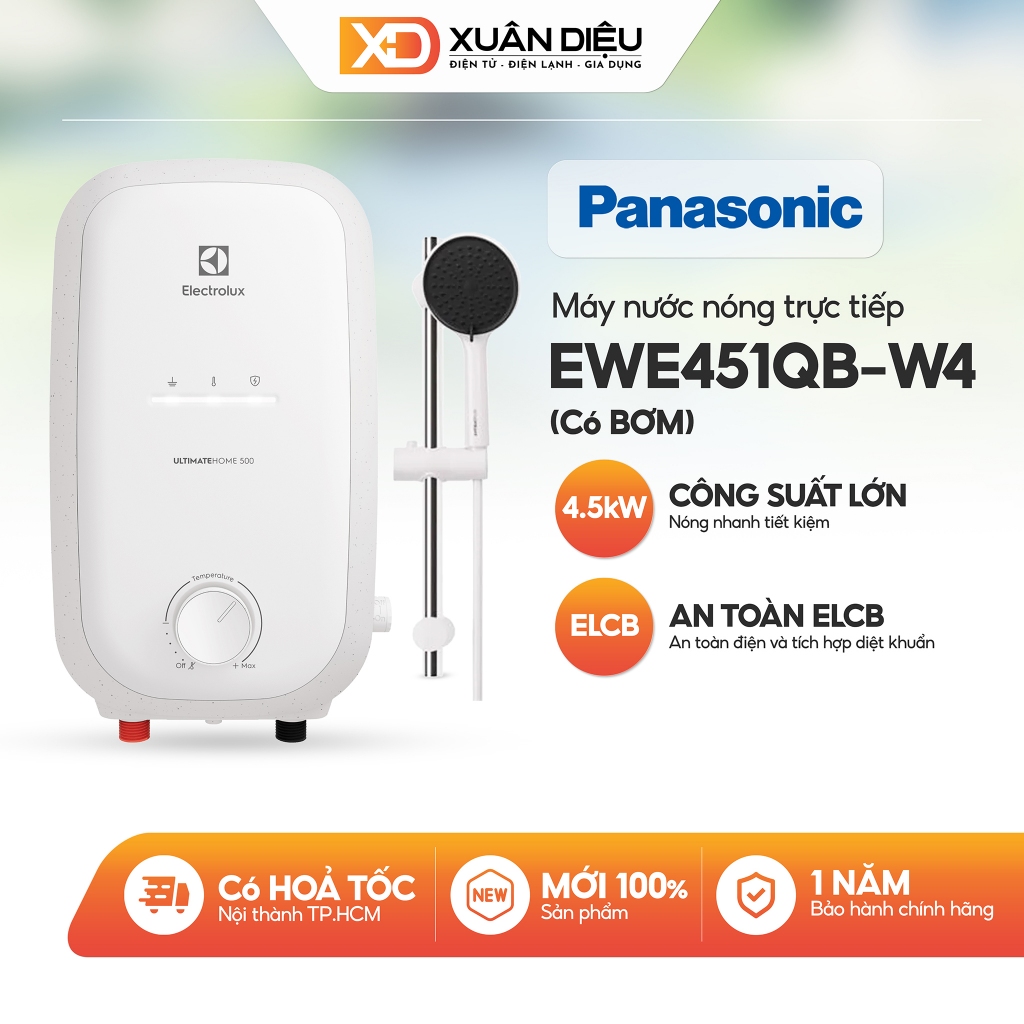 EWE451QX-W4 | EWE451QB-W4 | EWE451RB-G6 | EWE451SB-G6  Máy Nước Nóng Trực Tiếp Electrolux