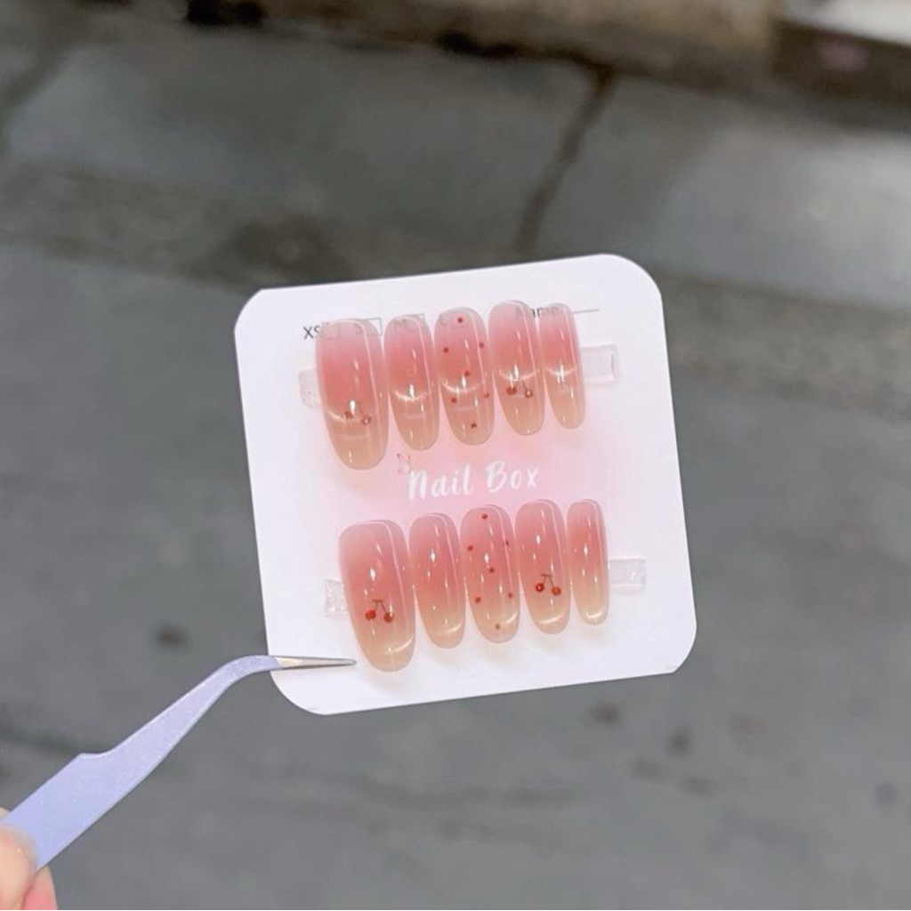(Mã B202-ko đổi form) Nailbox thiết kế cherry mắt mèo