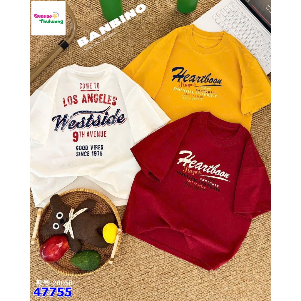 (Có 3 màu: trắng-vàng-đỏ) Áo Banbino Hearboon