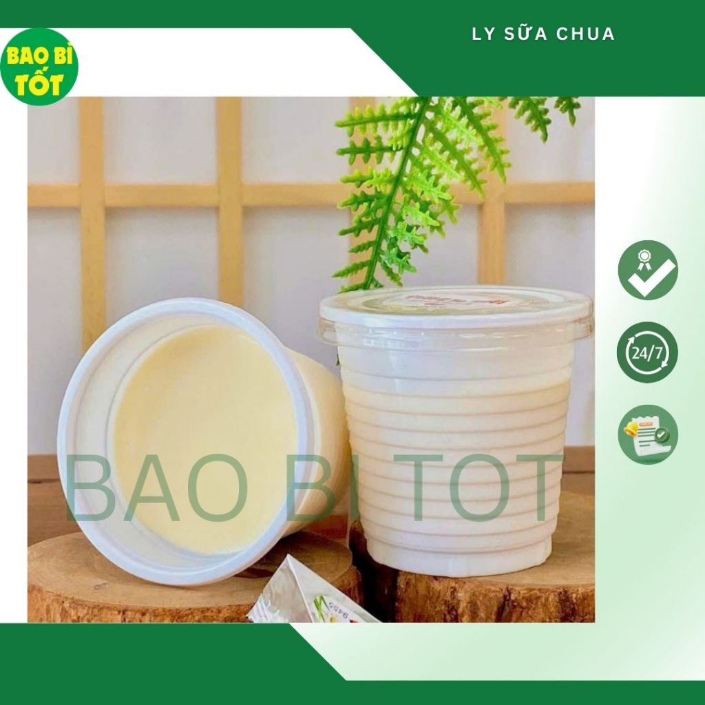 [100 cái] Ly nhựa sọc gân 120ml sữa dày dặn chuyên sữa chua-nước sốt